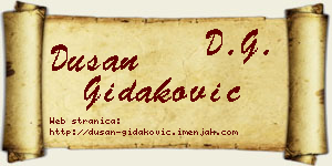 Dušan Gidaković vizit kartica